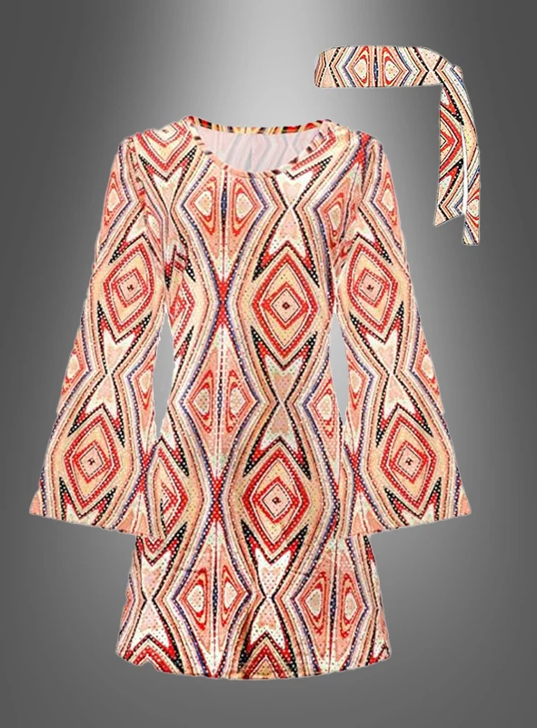 Pailletten Kleid Disco Outfit orange