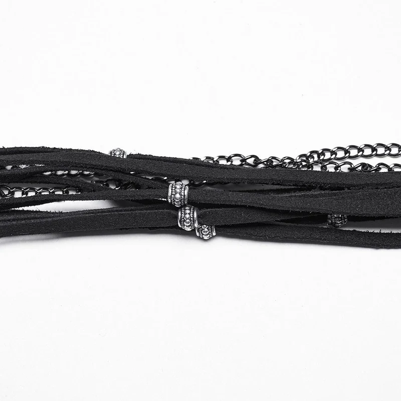 Damen Punk Cutout Nieten gewebter Hut Schwarz