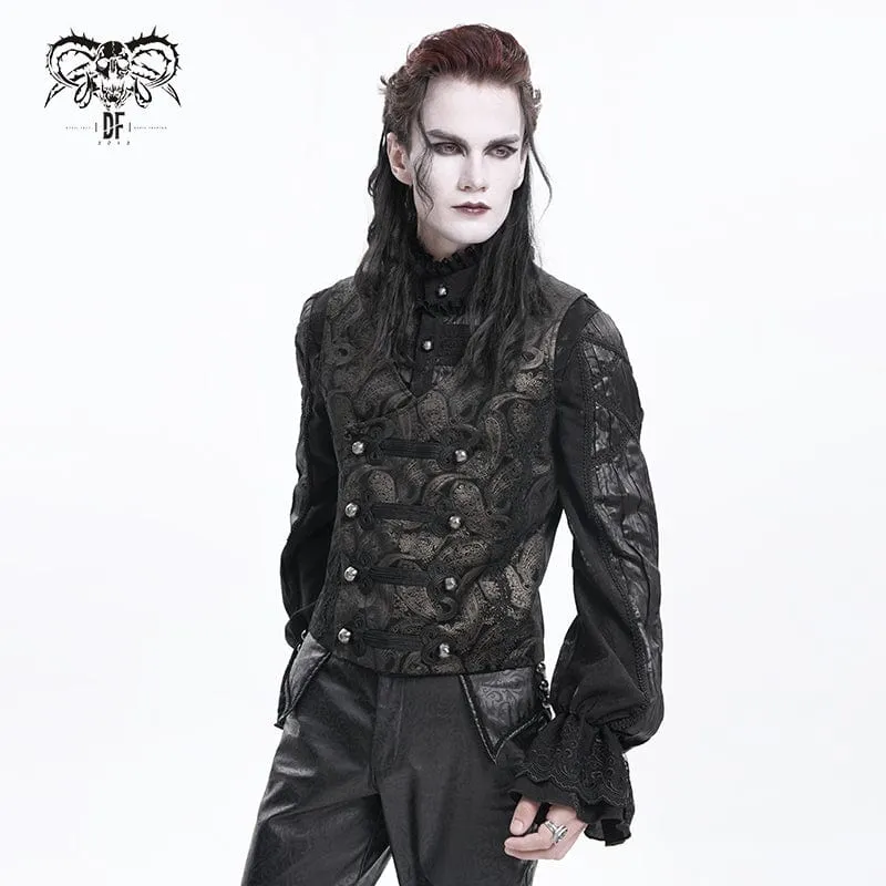 Gothic Weste mit Blumennieten und Schnalle für Herren Gloden