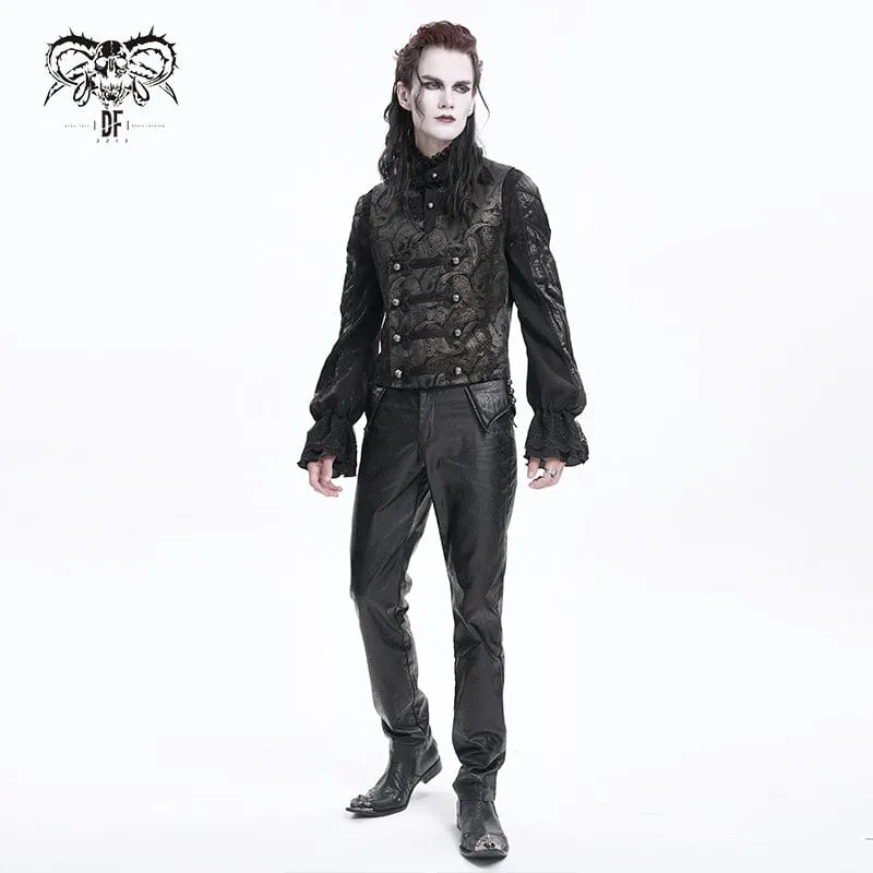 Gothic Weste mit Blumennieten und Schnalle für Herren Gloden