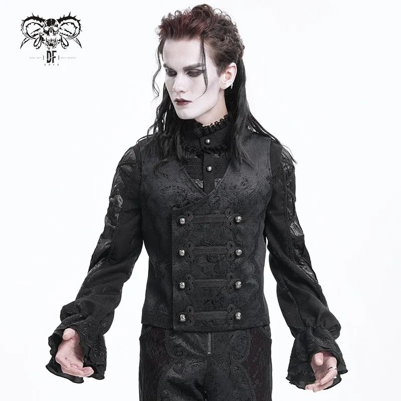 Gothic-Weste mit Blumennieten und Schnalle für Herren