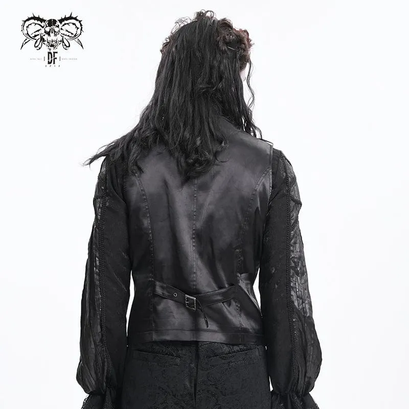 Gothic-Weste mit Blumennieten und Schnalle für Herren