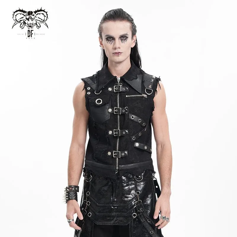 Gothic-Weste mit Ösen und Schnalle für Herren