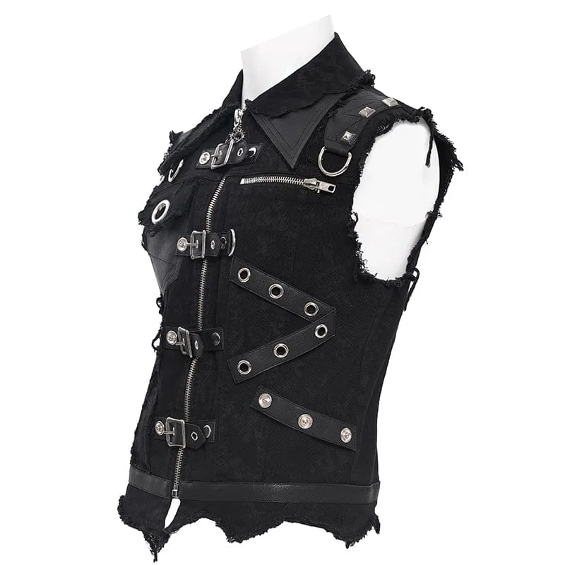 Gothic-Weste mit Ösen und Schnalle für Herren