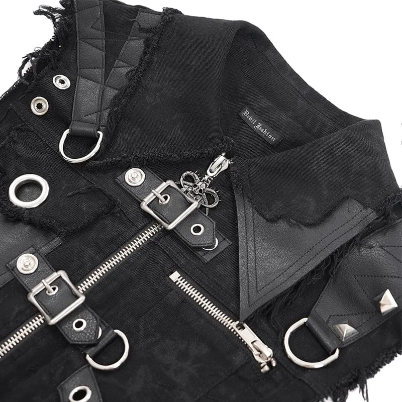 Gothic-Weste mit Ösen und Schnalle für Herren