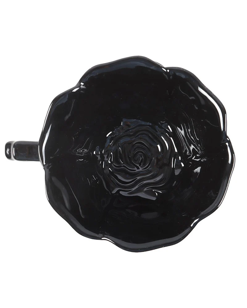 "Schwarze Rose" Teetasse & Unterteller