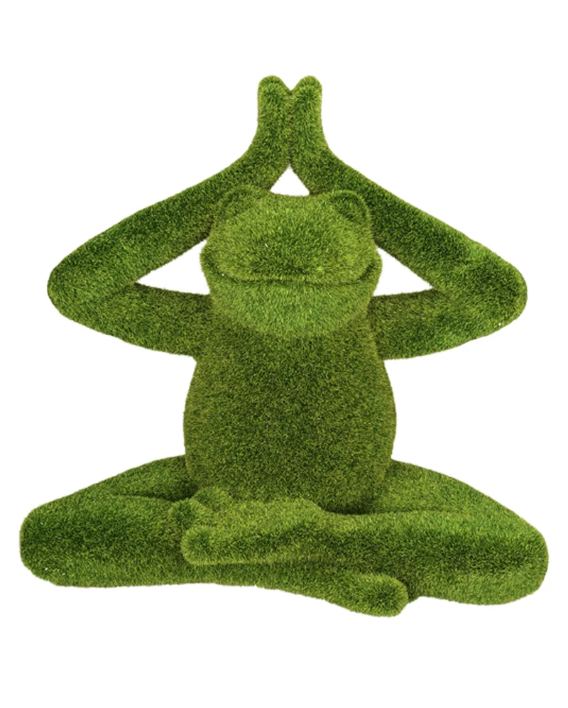 Garten Yoga Frosch beflockt 23cm