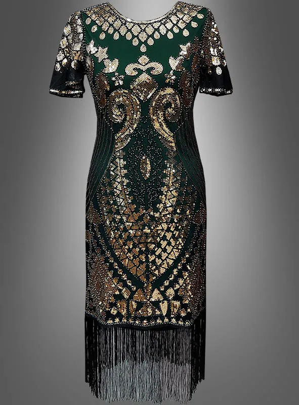 20er Jahre Kleid Kurzarm mit Pailletten Grace