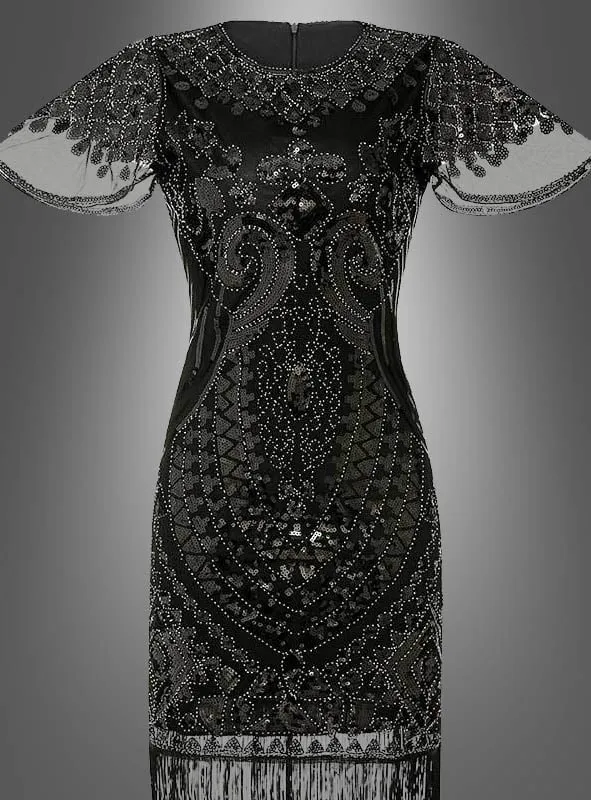20er Jahre Kleid Kurzarm mit Pailletten Grace