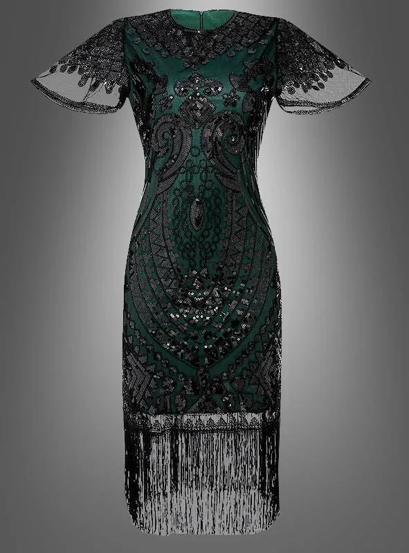 20er Jahre Kleid Kurzarm mit Pailletten Grace