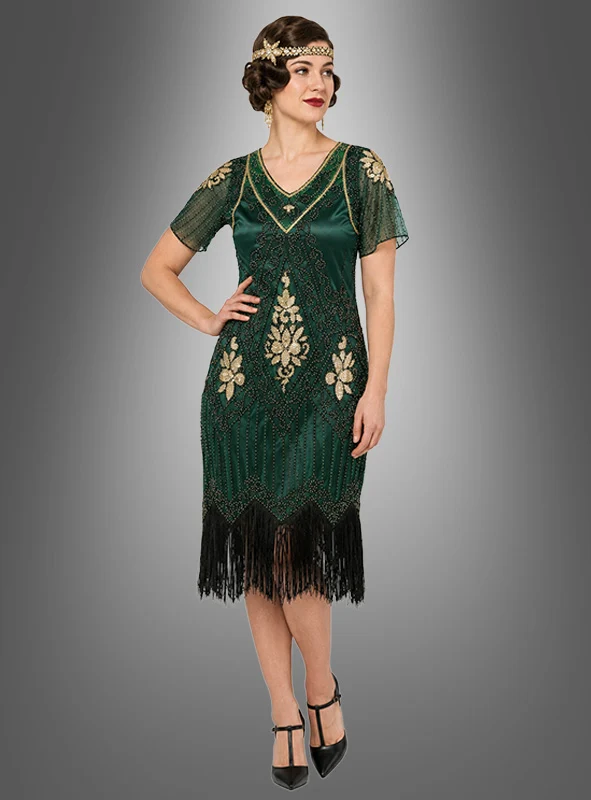 20er Paillettenkleid mit transparenten Ärmeln Gitta