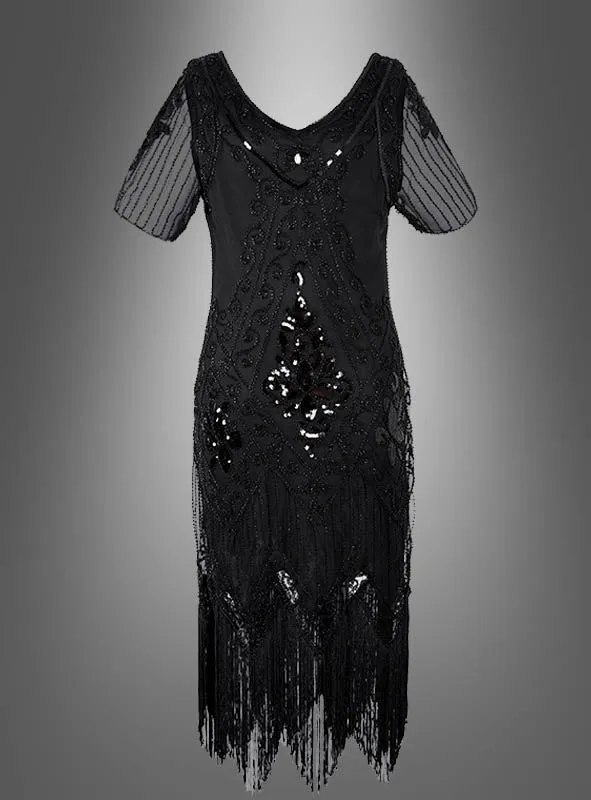 20er Paillettenkleid mit transparenten Ärmeln Gitta