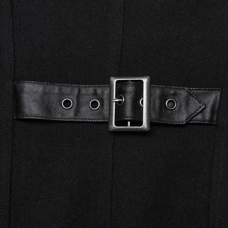 Punk-Jacke mit Schnalle und Schnürung für Herren