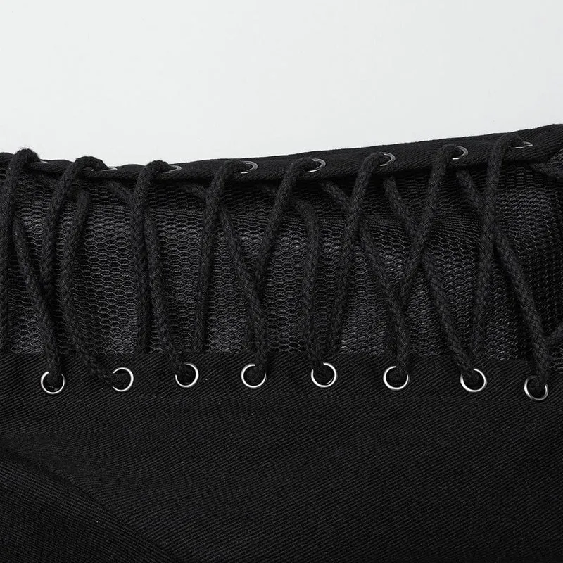 Punk-Jacke mit Schnalle und Schnürung für Herren