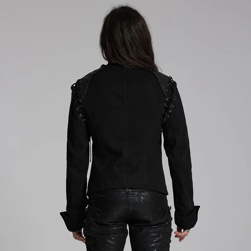 Punk-Jacke mit Schnürknöpfen für Herren