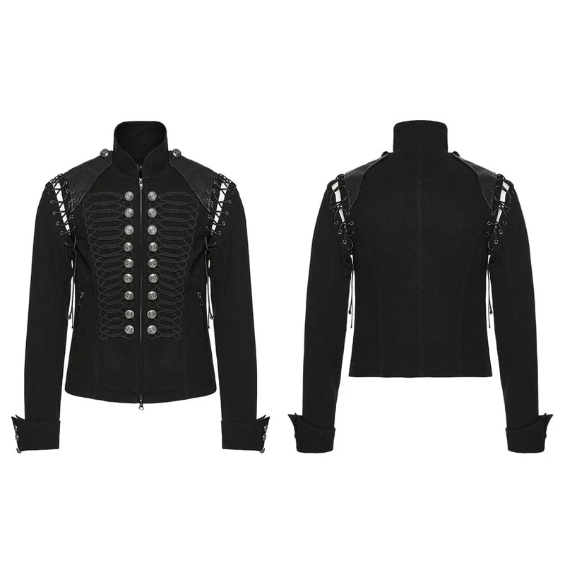 Punk-Jacke mit Schnürknöpfen für Herren