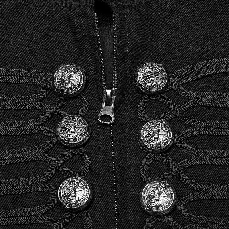 Punk-Jacke mit Schnürknöpfen für Herren