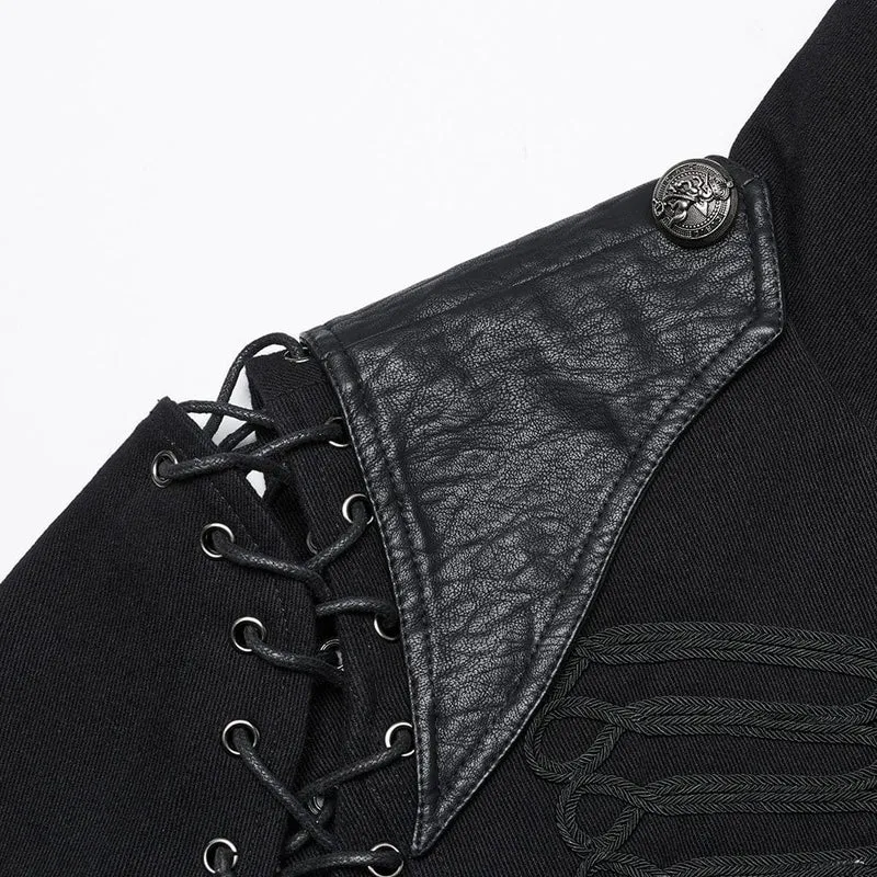 Punk-Jacke mit Schnürknöpfen für Herren