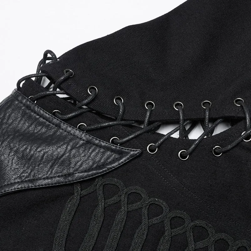Punk-Jacke mit Schnürknöpfen für Herren