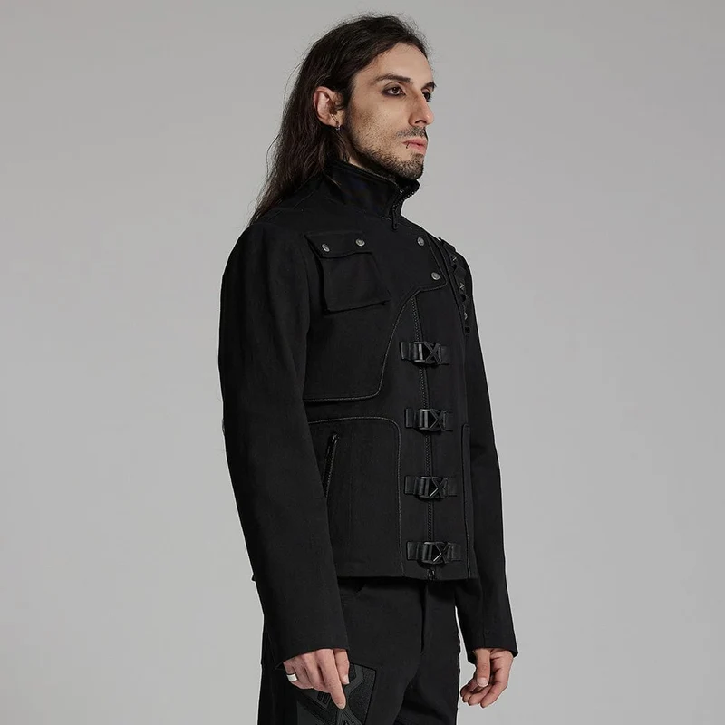 Cyberpunk-Jacke mit Nieten zum Anschnallen für Herren