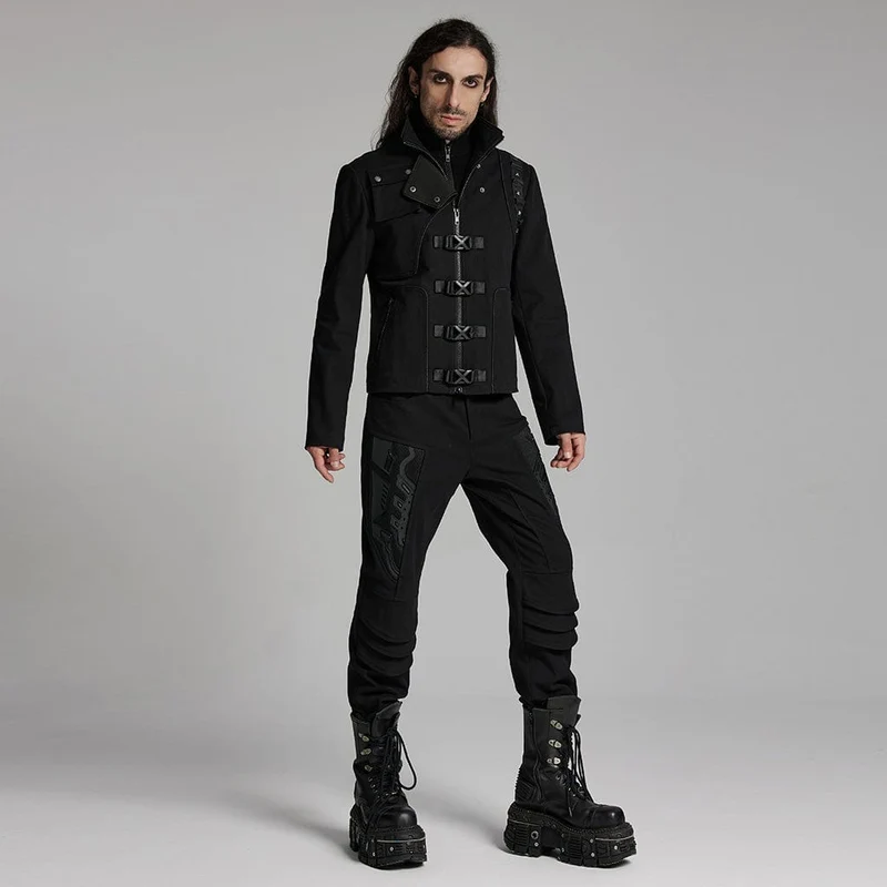 Cyberpunk-Jacke mit Nieten zum Anschnallen für Herren