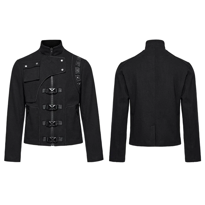 Cyberpunk-Jacke mit Nieten zum Anschnallen für Herren