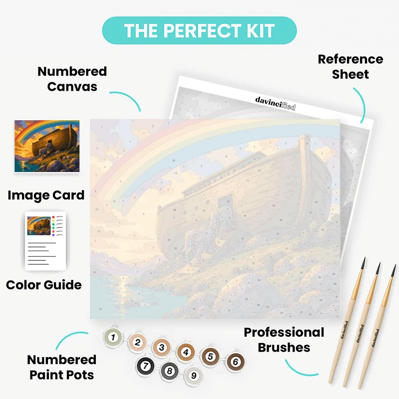 Noah's Ark Rainbow - Paint by Numbers Kit