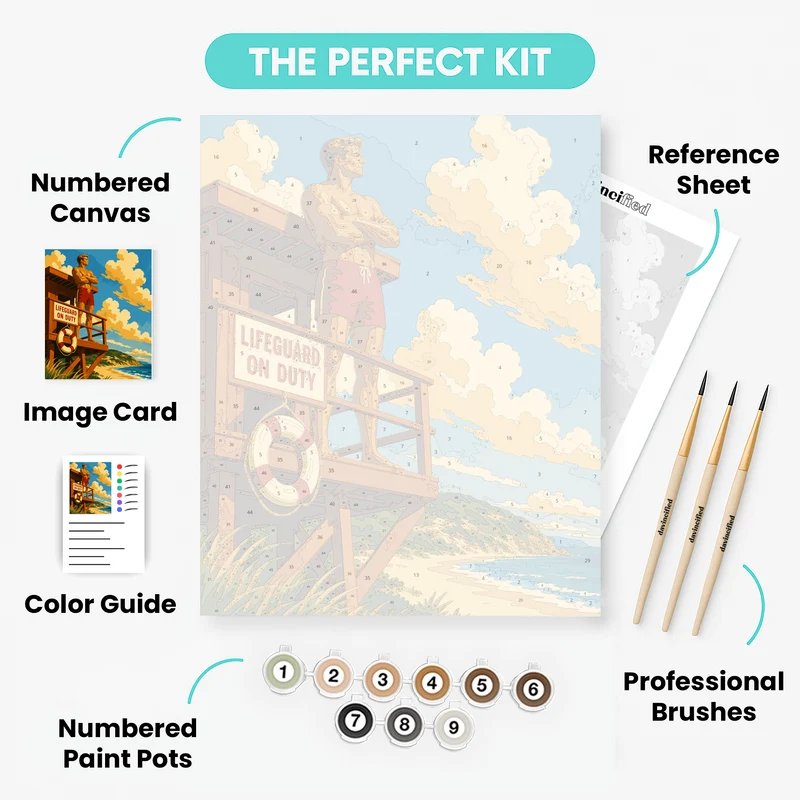 Lifeguard Tower Watch - Paint by Numbers Kit