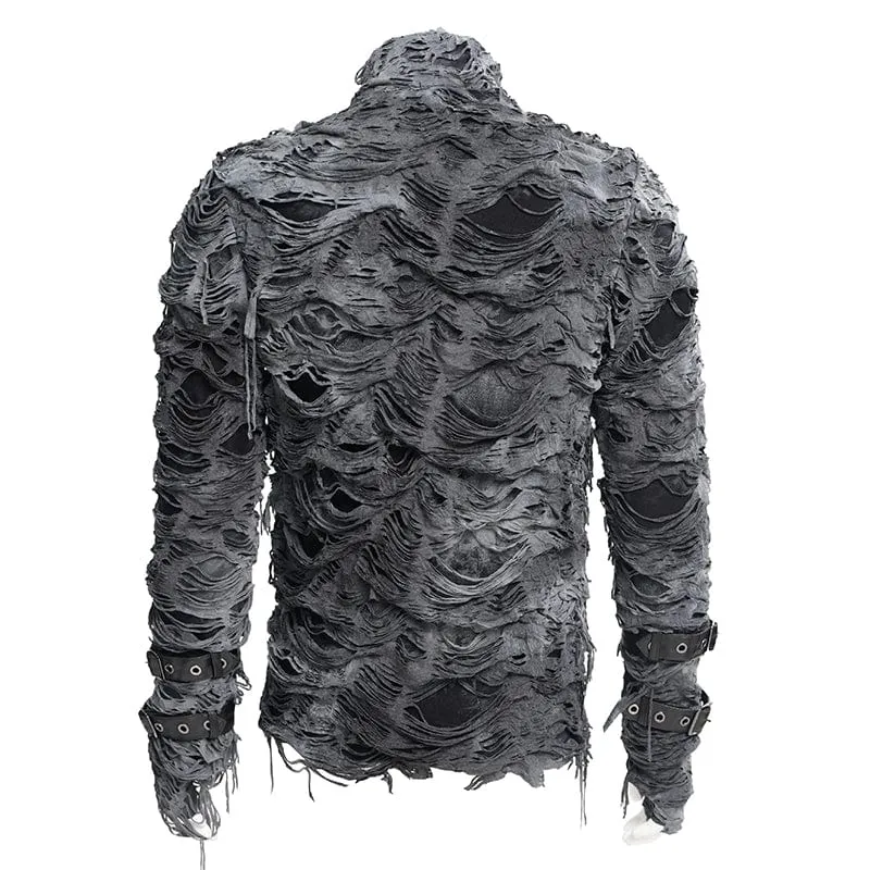 Gothic-Pullover mit zerrissenen Ösen für Herren