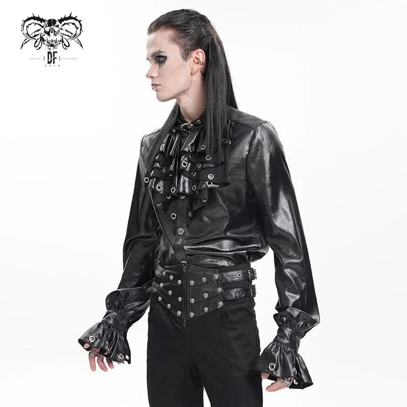 Gothic-Ösen-Hemd mit Schnalle für Herren