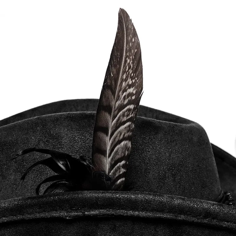 Punk-Hut mit Quasten und Federschädel für Herren