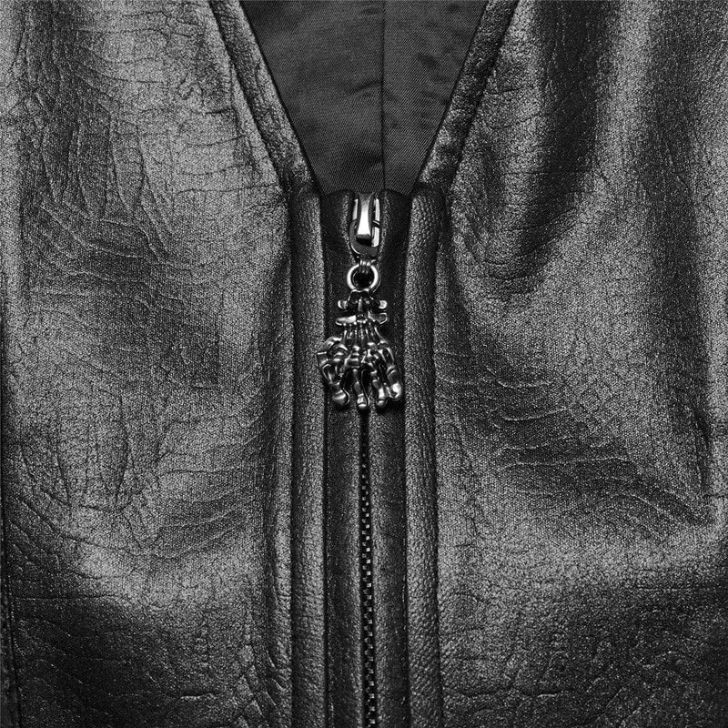 Gothic-Weste für Herren mit Schnalle und Reißverschluss und Ösen