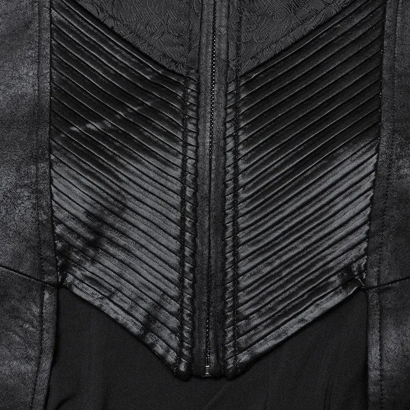 Gothic-Faltenjacke für Herren mit Reißverschluss und Kapuze