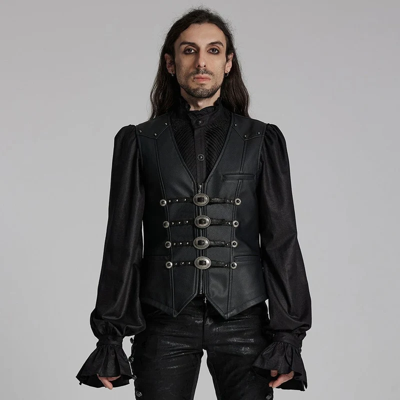 Gothic-Weste mit Nietenschnalle für Herren