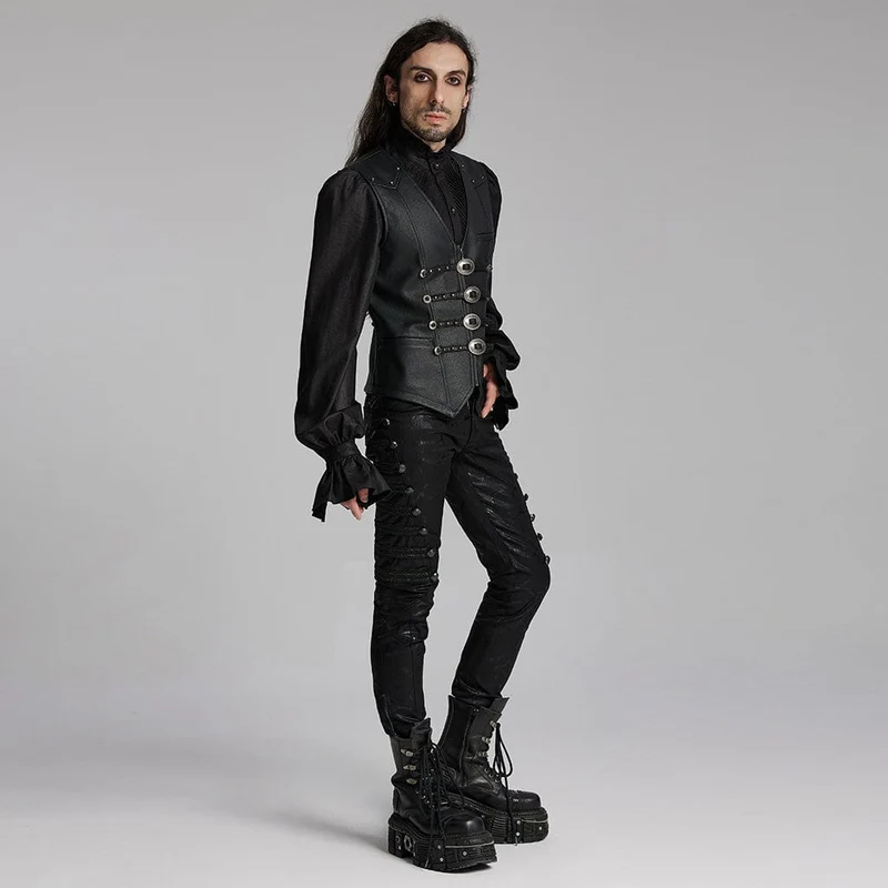 Gothic-Weste mit Nietenschnalle für Herren