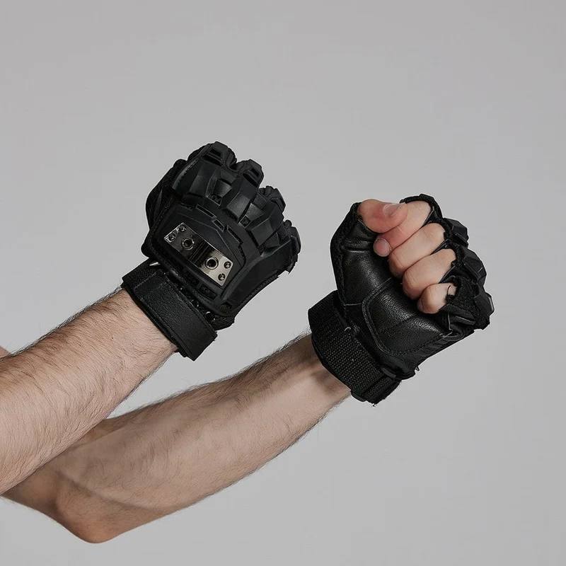 Cyberpunk Spike Mesh Shell-Handschuhe für Herren