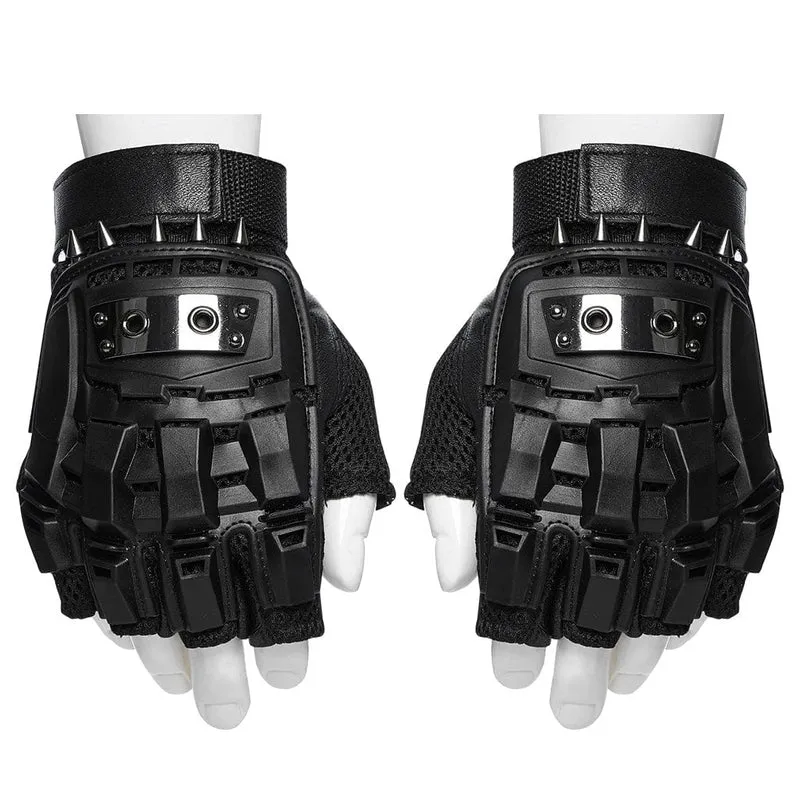 Cyberpunk Spike Mesh Shell-Handschuhe für Herren