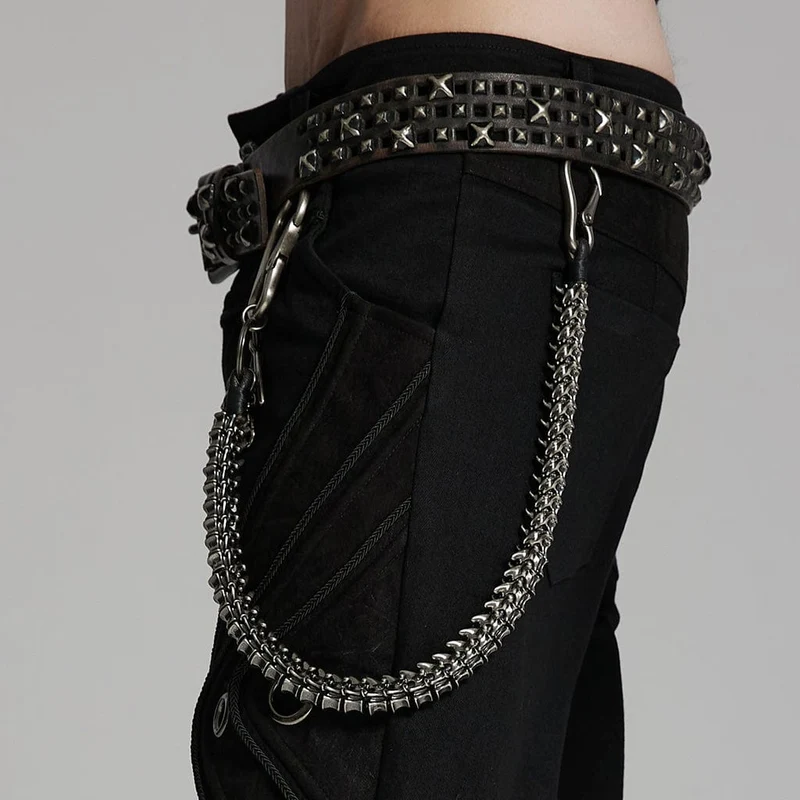 Punk-Hüftkette mit Wirbelsäulenanhänger für Herren