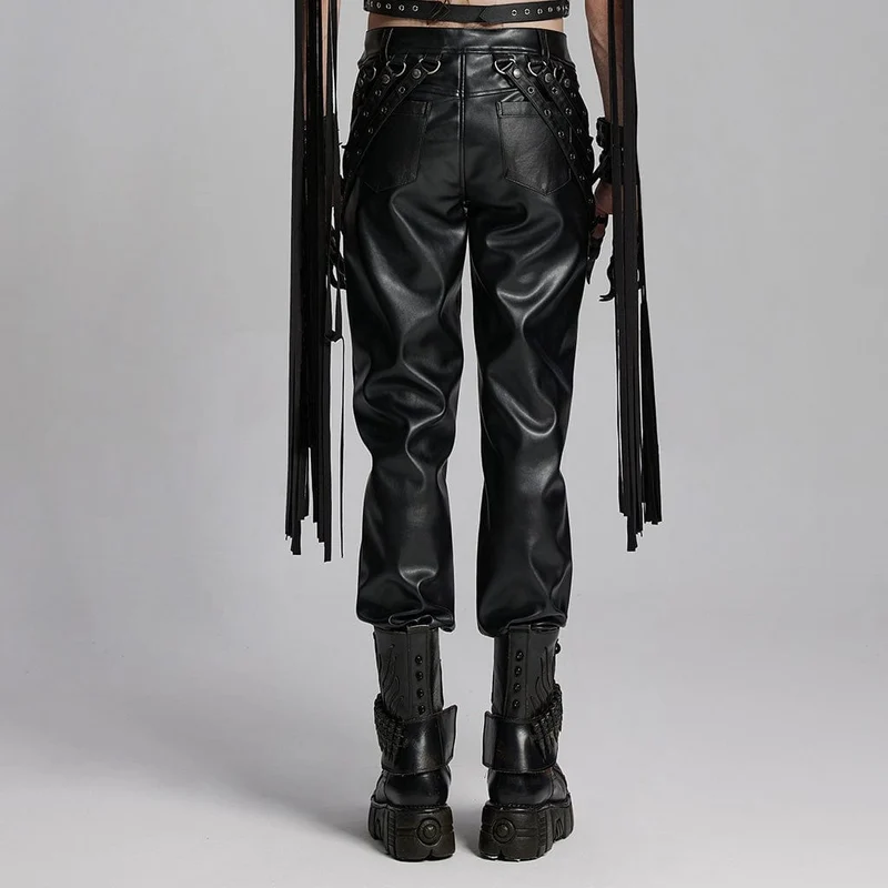 Herrenhose mit Punk-Ösen und Riemen zum Anschnallen