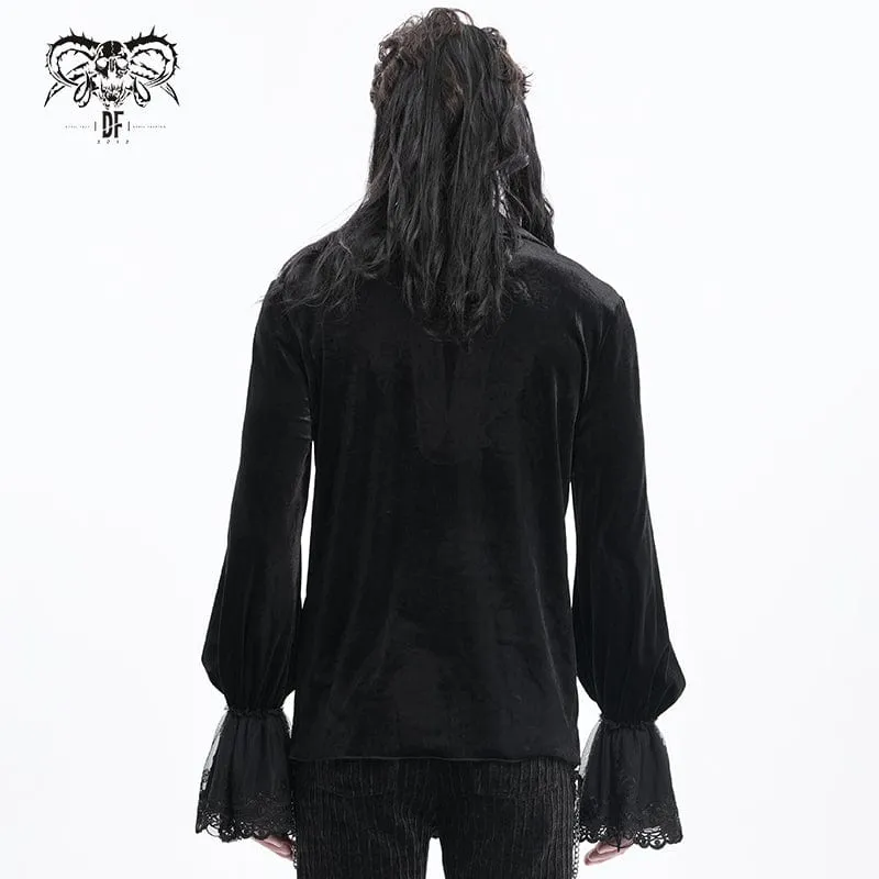 Gothic-Schnürhemd mit Kettenspitze für Herren