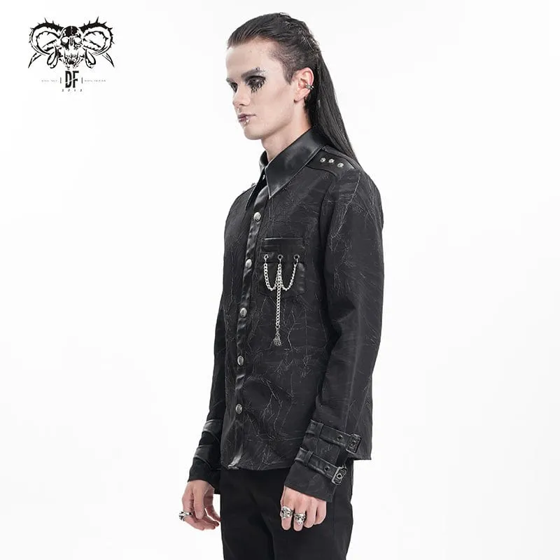 Gothic-Hemd mit Kettenschnalle für Herren