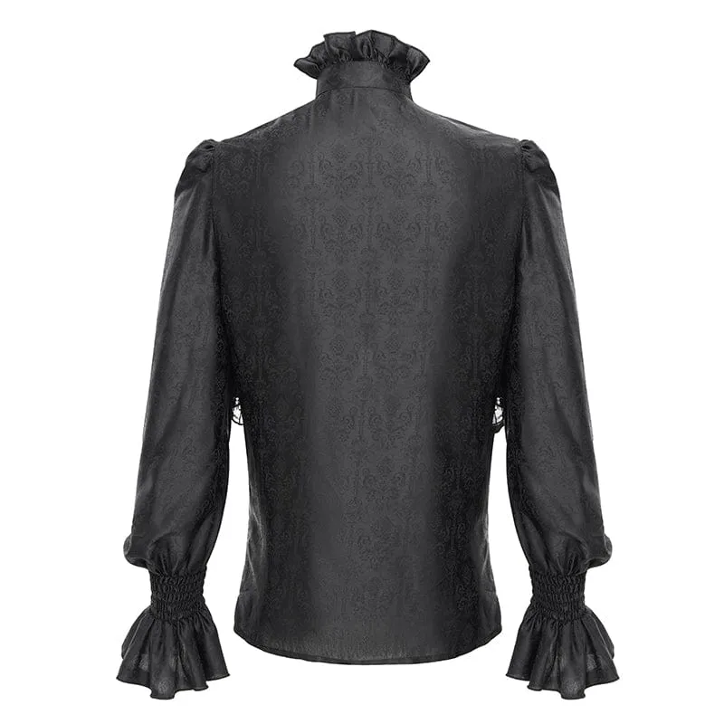 Gothic-Hemd mit Rüschen und Spitzenkreuz für Herren