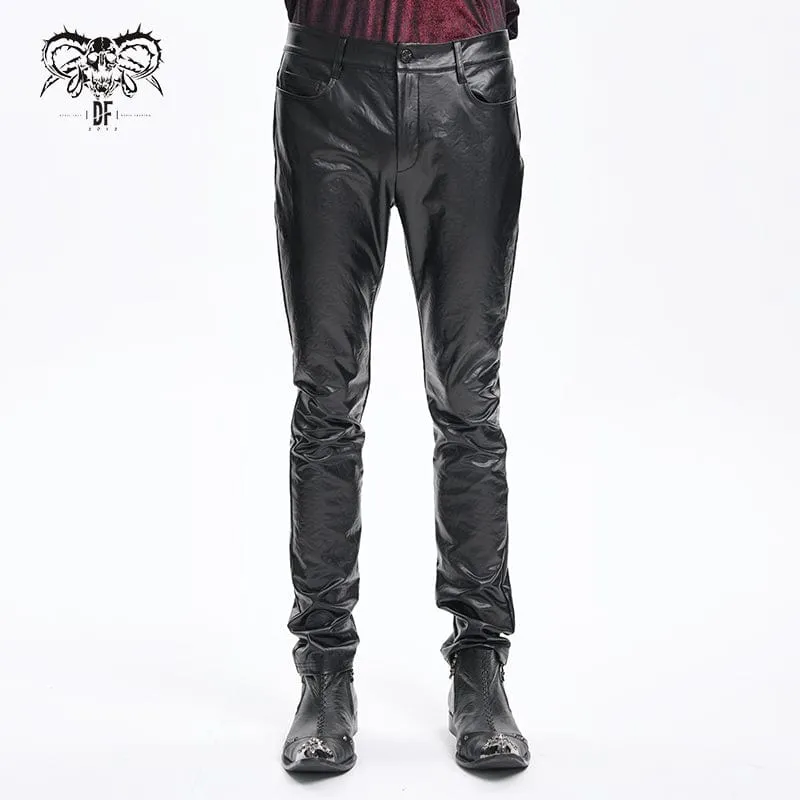 Gothic-Hose aus Kunstleder mit Knöpfen für Herren
