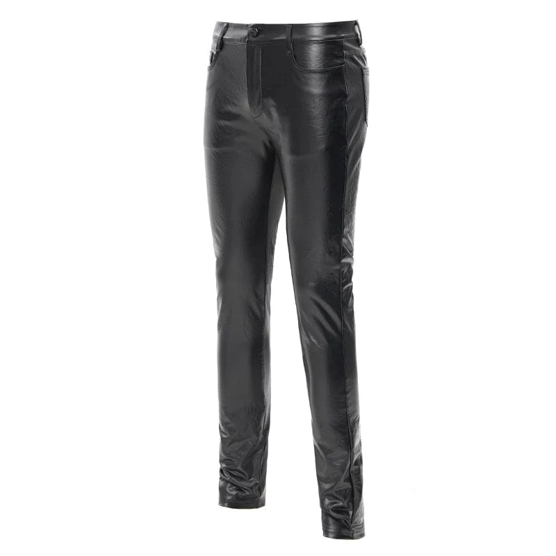 Gothic-Hose aus Kunstleder mit Knöpfen für Herren