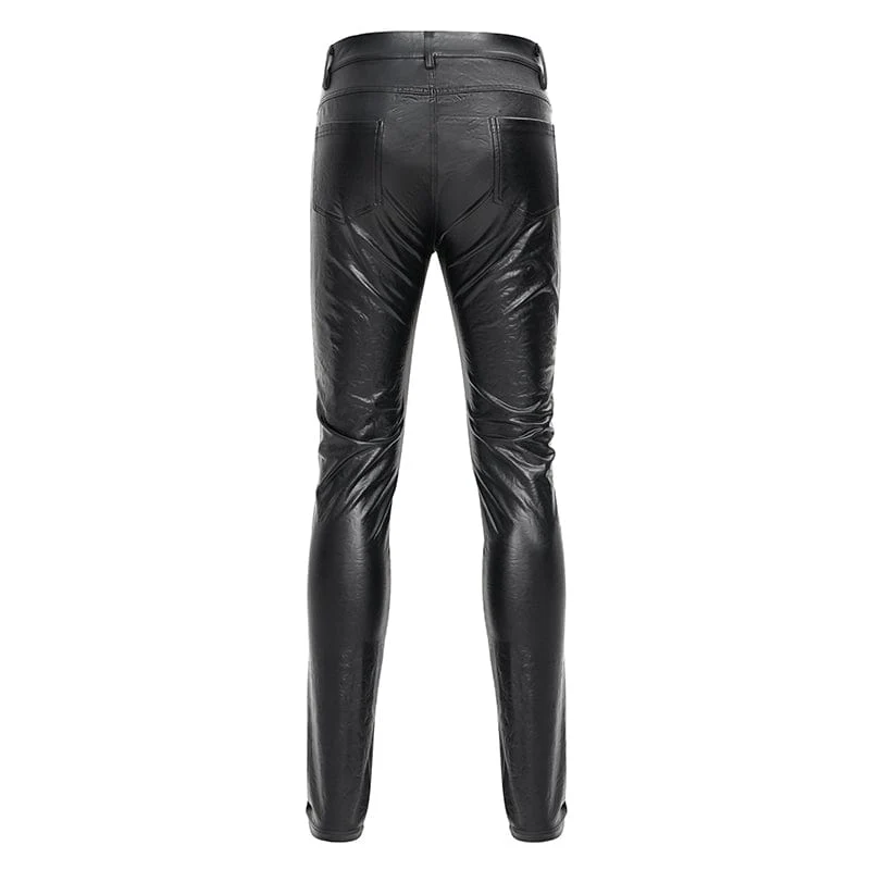 Gothic-Hose aus Kunstleder mit Knöpfen für Herren