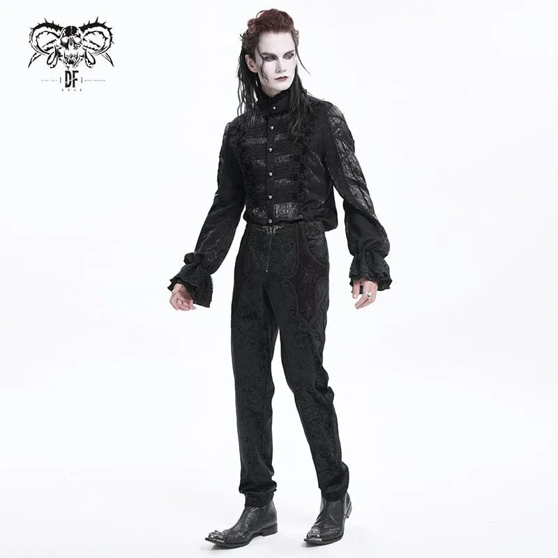Gothic-Hose mit Reißverschluss und Blumenmuster für Herren
