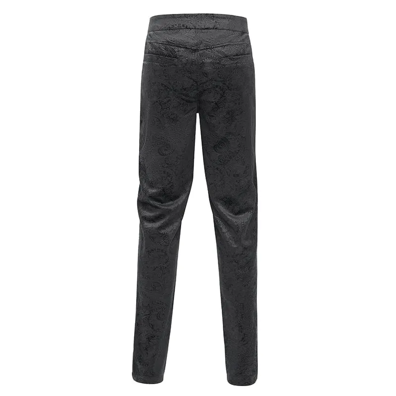 Gothic-Hose mit Reißverschluss und Blumenmuster für Herren