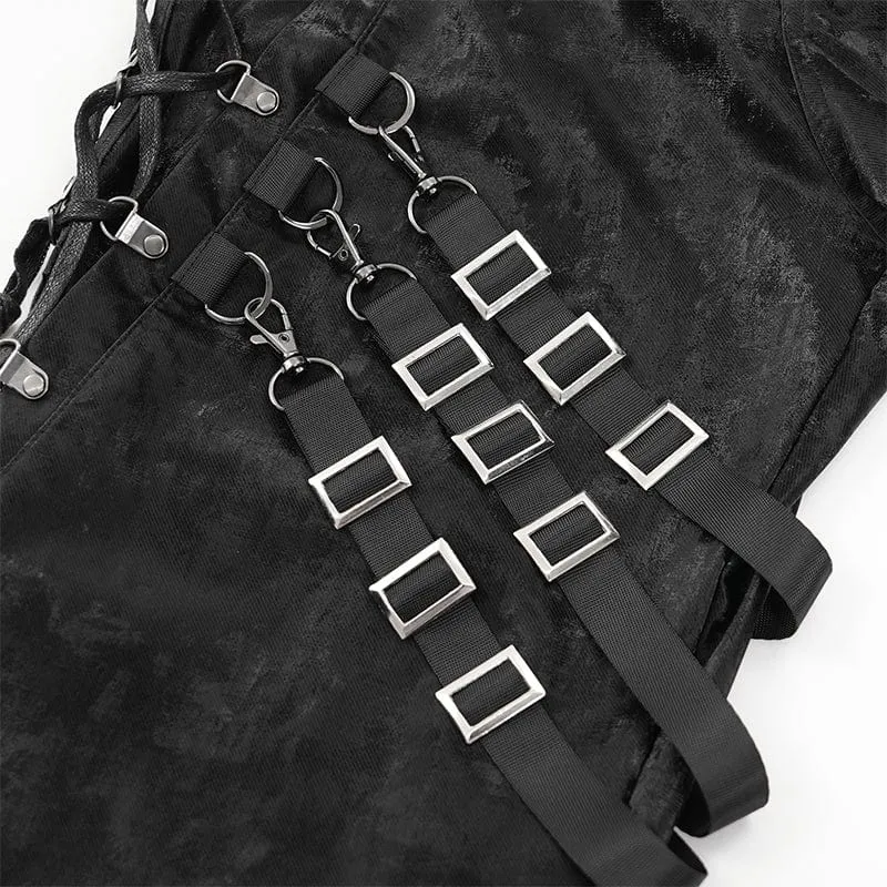 Gothic-Hose mit Spaghettiträgern zum Anschnallen für Herren