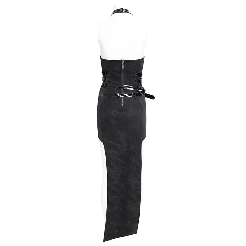 Maxikleid mit Schnalle im Gothic-Stil für Damen