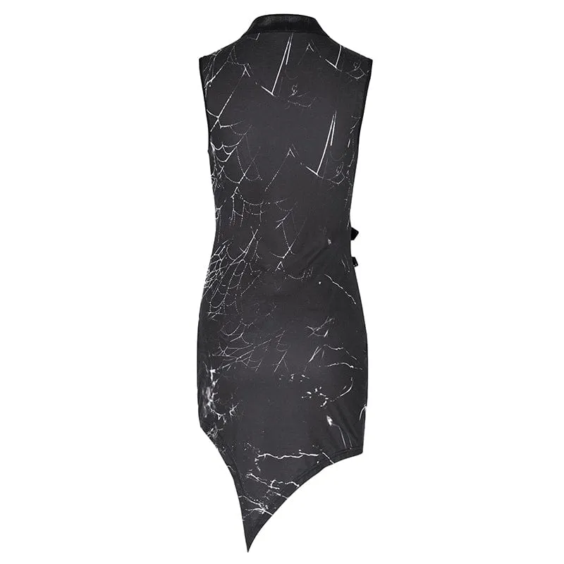 Gothic-Kleid mit Cut-outs und Schnallenverschluss für Damen
